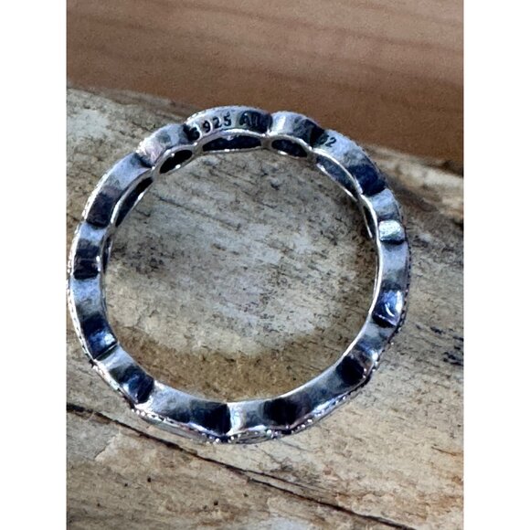 Pandora 925 ALE Sterling Silver Marquise & Round Eternity Band Ring Clear CZ  Si - Picture 3 of 16